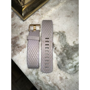 Fitbit Charge 2 Two Part Original Rose Gold Lavender Buckle Band AND Charger